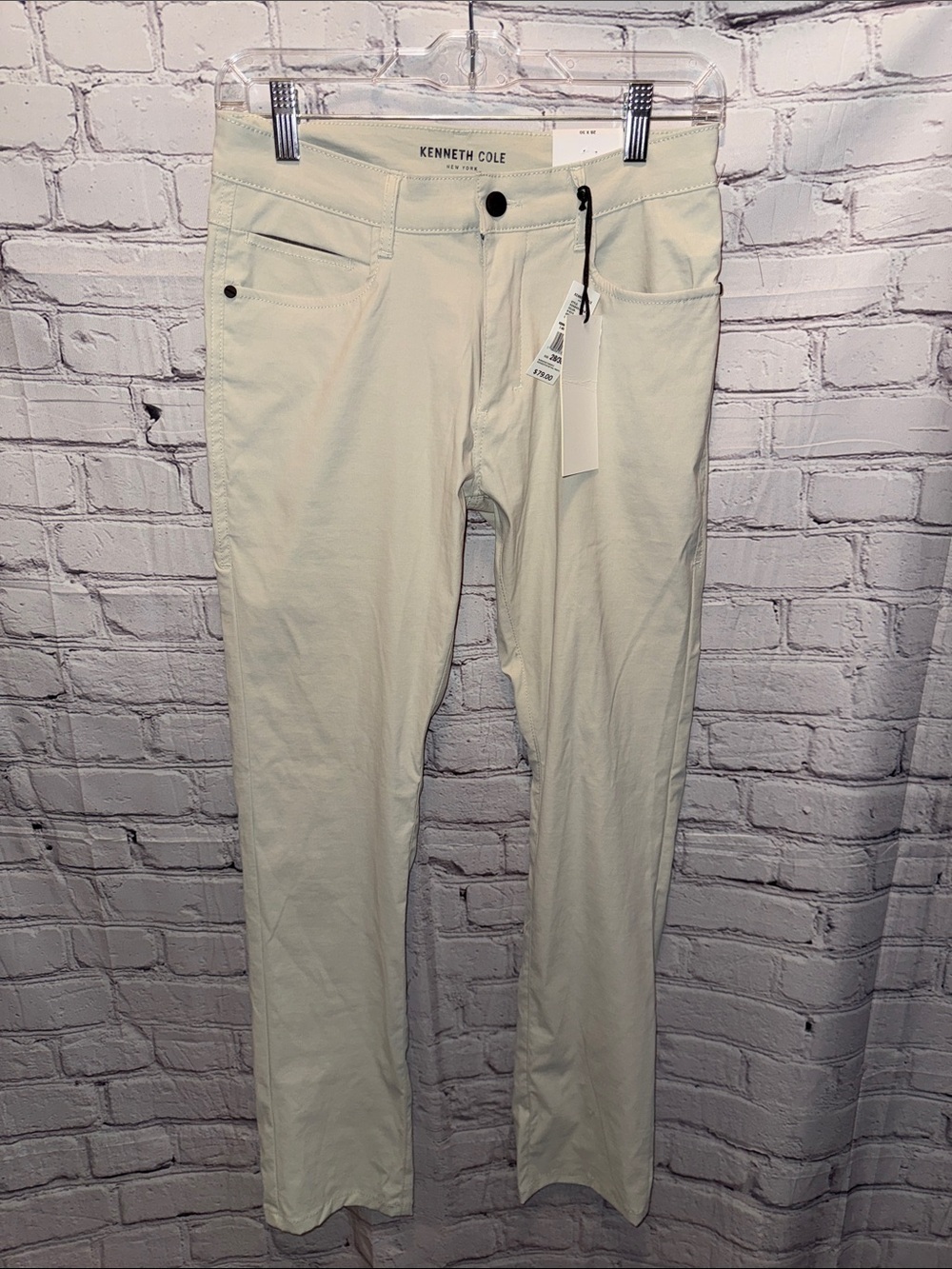 Kenneth Cole Men's Slim Cream Pants